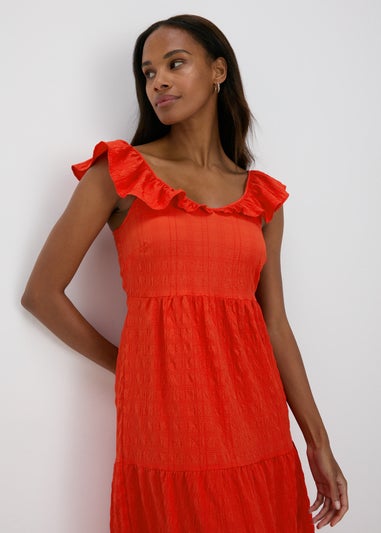 Red Tiered Midaxi Dress