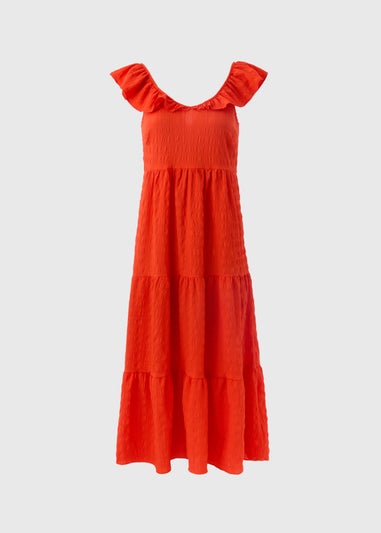 Red Tiered Midaxi Dress