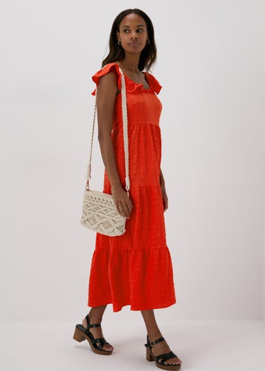 Red Tiered Midaxi Dress