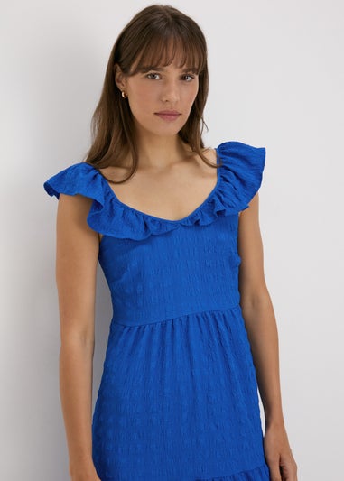 Blue Tiered Midaxi Dress