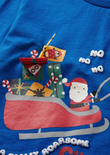 Boys Blue Christmas Print T-Shirt (1-7yrs)