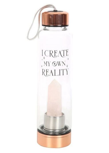Something Different Clear Create My Own Reality Glass Rose Quartz Water Bottle