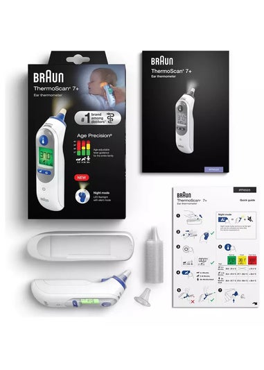 Braun White Thermoscan 7+ Thermometer