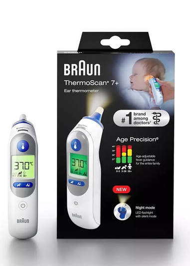 Braun White Thermoscan 7+ Thermometer