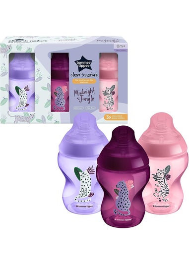 Tommee Tippee Purple CTN 3-Pack Jungle Bottle (260ml)