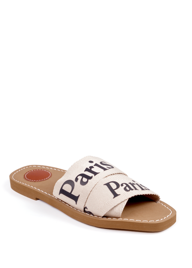 Where's That From Cream Pu Cobra Flat Sandals