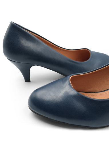 Where's That From Navy Pu Shea Low Heel Court Pumps