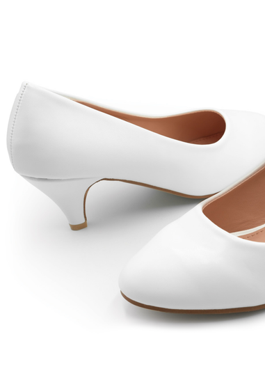 Where's That From White Pu Shea Low Heel Court Pumps