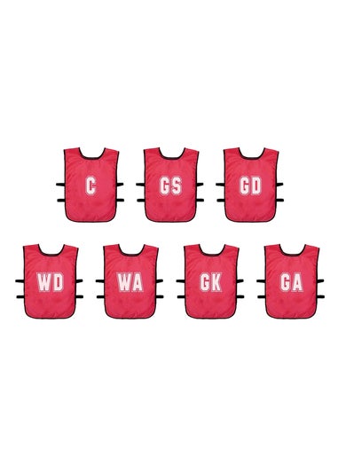 Precision Kids Red Mesh Netball Training Bib (Pack of 7)