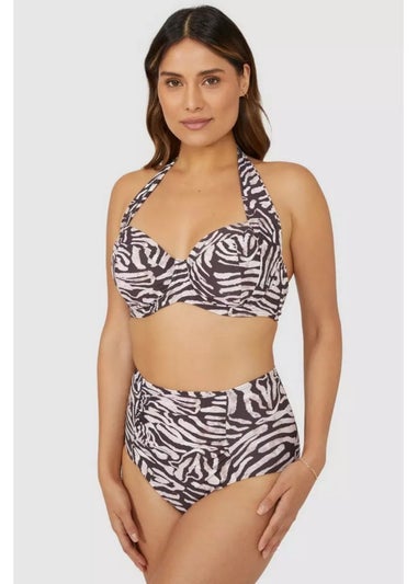 Gorgeous Brown Animal Print Non-Padded Bikini Top