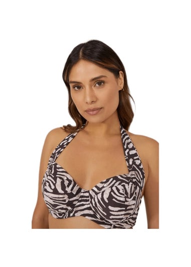 Gorgeous Brown Animal Print Non-Padded Bikini Top