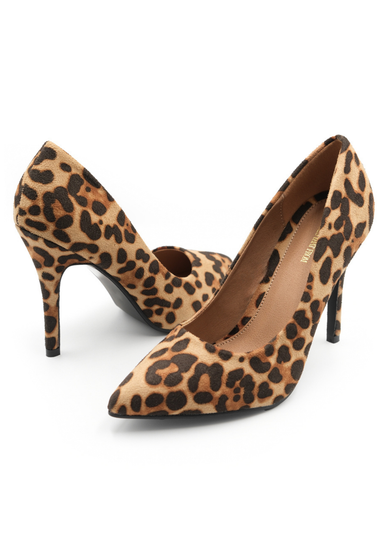 Where's That From Leopard Suede Leah Toe Pump High Heels