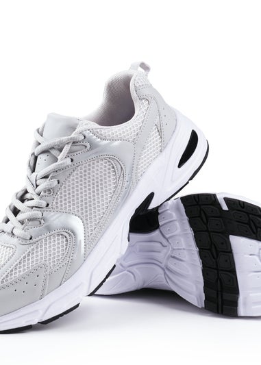 Where's That From Grey Echo Fashion Lace Up Trainers