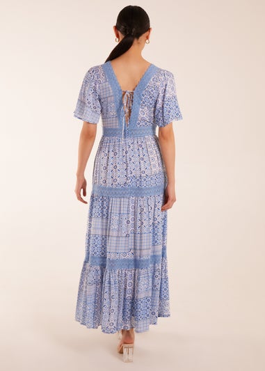 Blue Vanilla Blue Crochet Detailed Maxi Dress