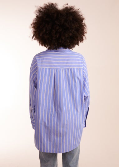 Blue Vanilla Blue Oversized Pinstripe Shirt