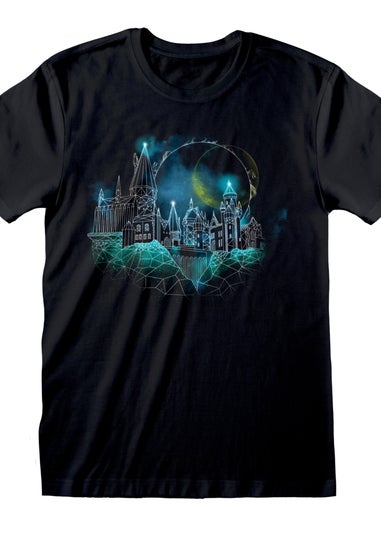 Harry Potter Black Hogwarts Wireframe T-Shirt