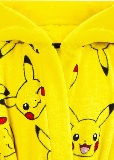 Pokemon Kids Yellow Pikachu Faces Dressing Gown (5-14 yrs)