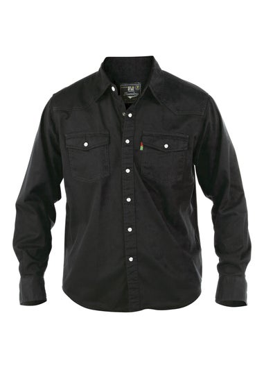 Duke Black Western Style Denim Shirt