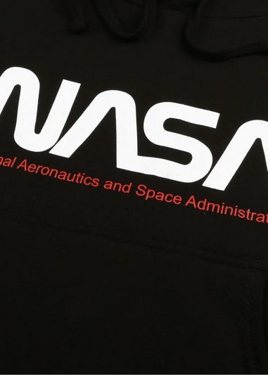NASA Black Insignia Cropped Hoodie