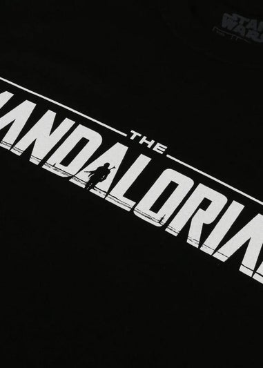 Star Wars Black The Mandalorian Logo T-Shirt