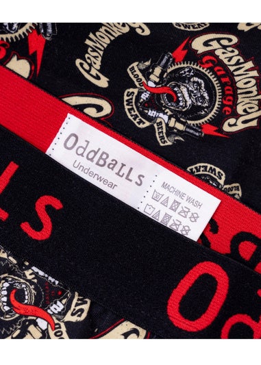 OddBalls Black/Red Gas Monkey Garage Boxer Shorts