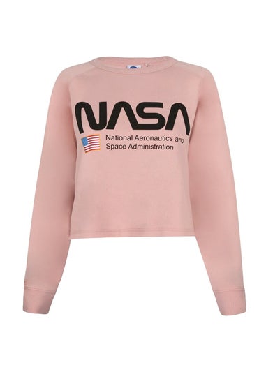 NASA Dusty Pink National Aeronautics Crop Sweatshirt
