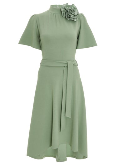 Quiz Green Corsage Midi Dress