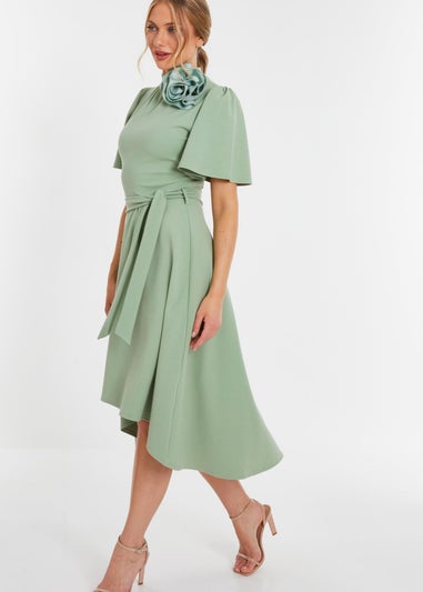 Quiz Green Corsage Midi Dress