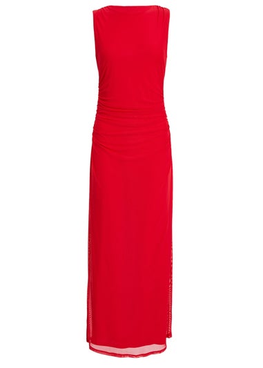 Quiz Red Mesh Midaxi Dress