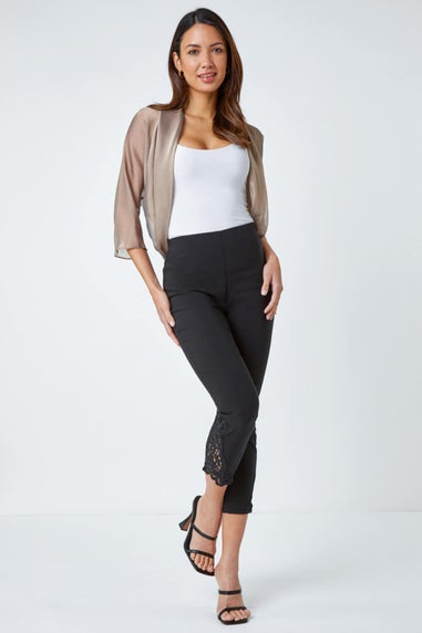 Roman Gold Ruched Hem Chiffon Bolero