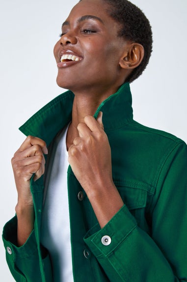 Roman Green Classic Cotton Denim Jacket