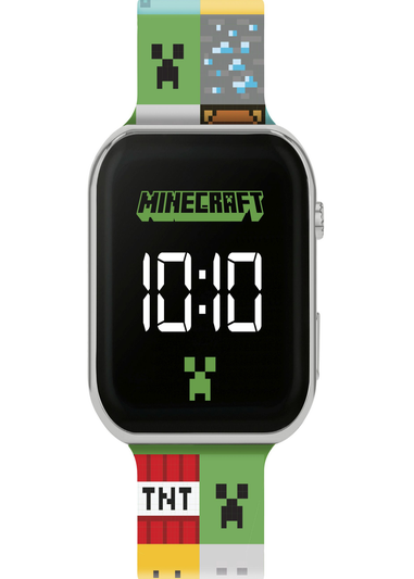 Minecraft Green Printed Strap LED Watch