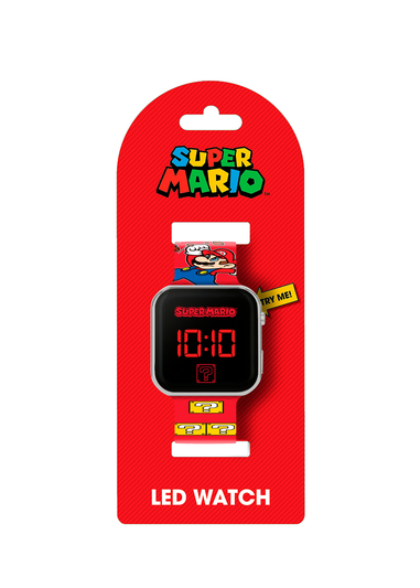 Super Mario Red Printed Strap LED Watch