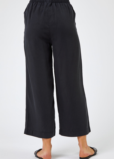 Roman Black Waist Tie Detail Culottes