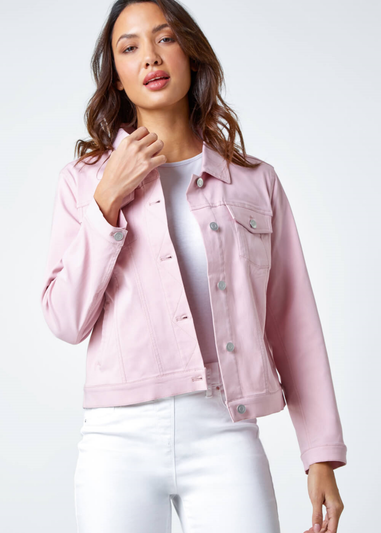 Light Pink Stretch Pocket Detail Jacket