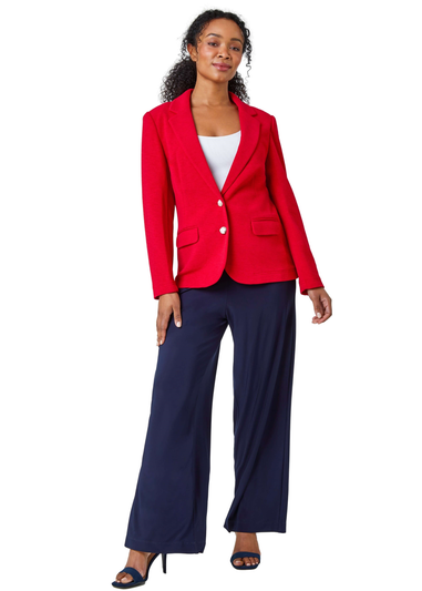 Roman Red Petite Textured Stretch Blazer