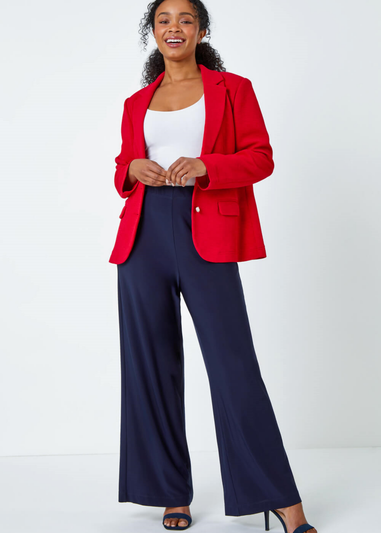 Roman Red Petite Textured Stretch Blazer