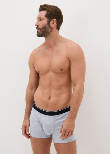 White Black & Grey Ribbed Keyhole Boxers