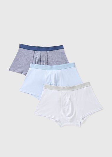 3 Pack Blue Pique Boxers