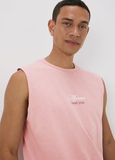 Easy Pink Slogan Vest Top