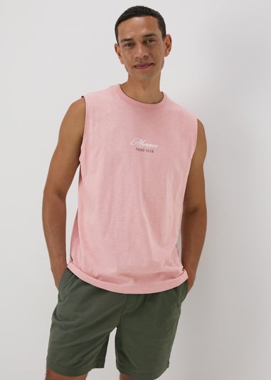 Easy Pink Slogan Vest Top