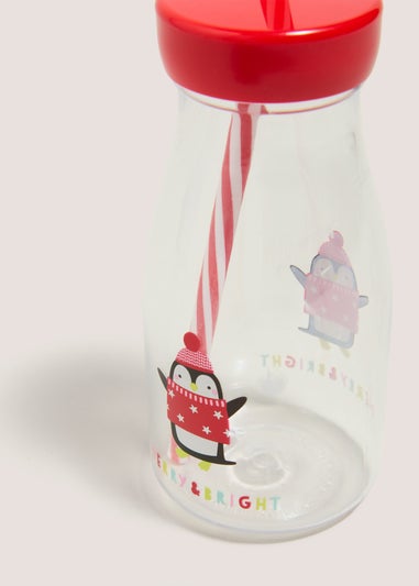 Red Christmas Milk Bottle