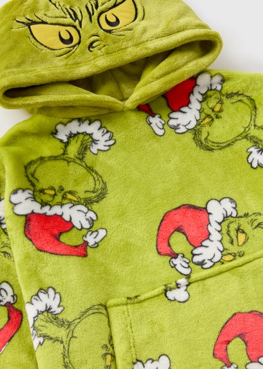 Grinch Kids Green Christmas Snuggle Hoodie (7-15yrs)