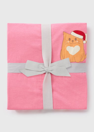 Pink Christmas Cat Pyjama Set