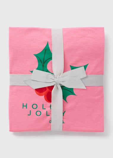 Pink Christmas Holly Jolly Pyjama Set