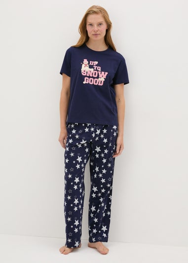 Navy Up To Snow Good Pyjama Set