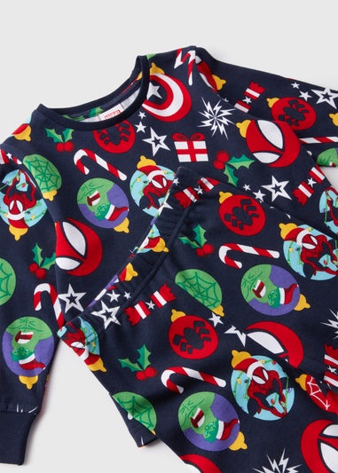 Marvel Kids Navy Christmas Bauble Pyjama Set (1-7yrs)