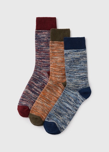 3 Pack Multicolour Space Dye Boot Socks