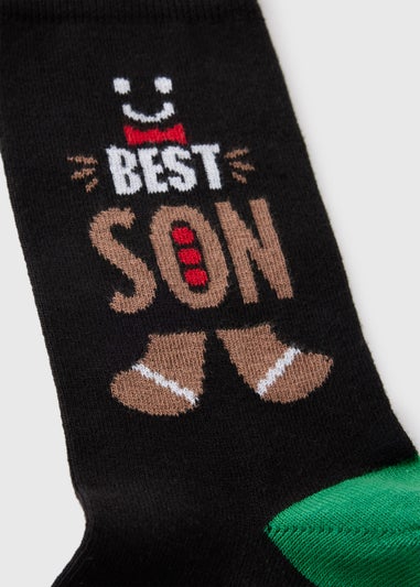 Black Gingerbread Best Son Socks