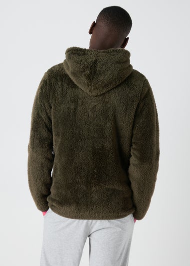 Khaki Fleece Zip Up Hoodie